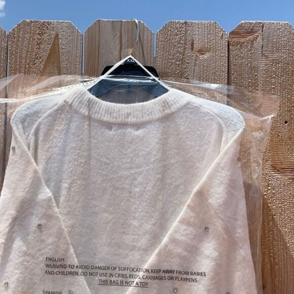 🔥Take 50% OFF-C&V Chelsea &Violet Rhinestone Encrusted Cropped Sweater,Size-XXL - Picture 10 of 11